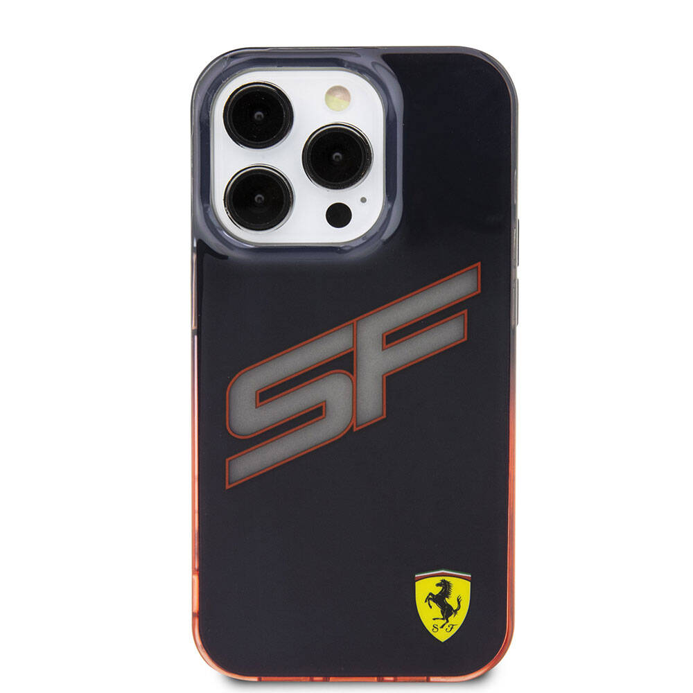 iPhone 15 Pro Kılıf Ferrari orijinal Lisanslı Transparan SF Yazılı Kenarları Renk Geçişli Kılıf