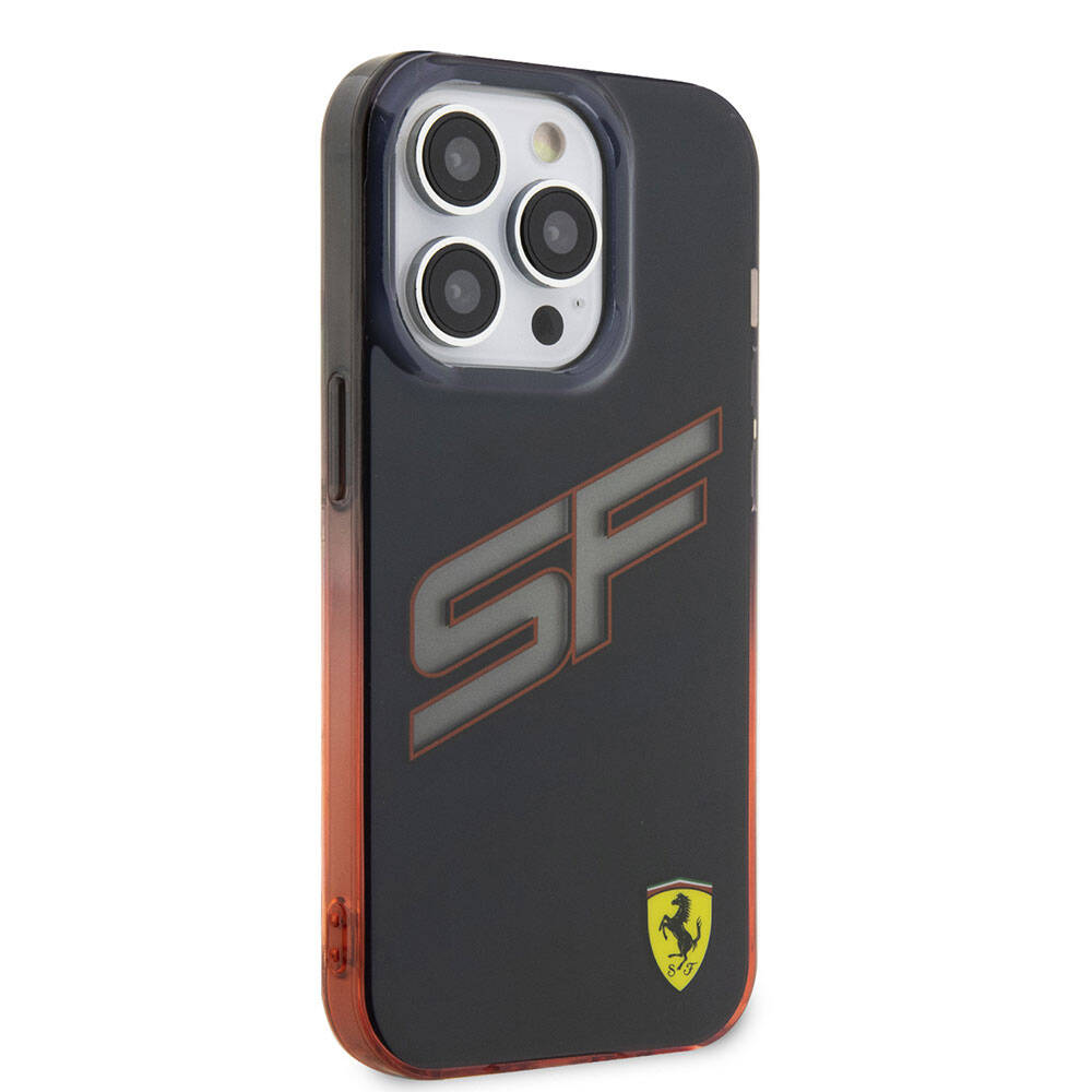iPhone 15 Pro Kılıf Ferrari orijinal Lisanslı Transparan SF Yazılı Kenarları Renk Geçişli Kılıf