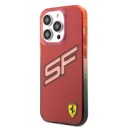 iPhone 15 Pro Kılıf Ferrari orijinal Lisanslı Transparan SF Yazılı Kenarları Renk Geçişli Kılıf