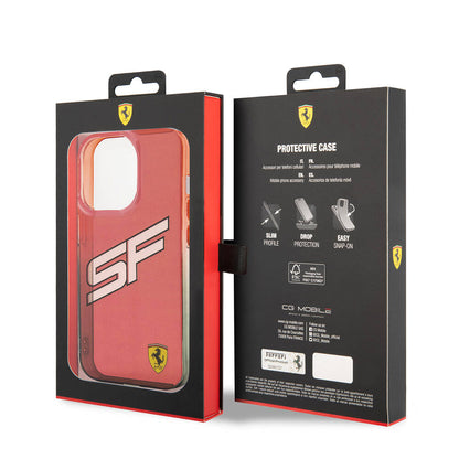 iPhone 15 Pro Kılıf Ferrari orijinal Lisanslı Transparan SF Yazılı Kenarları Renk Geçişli Kılıf