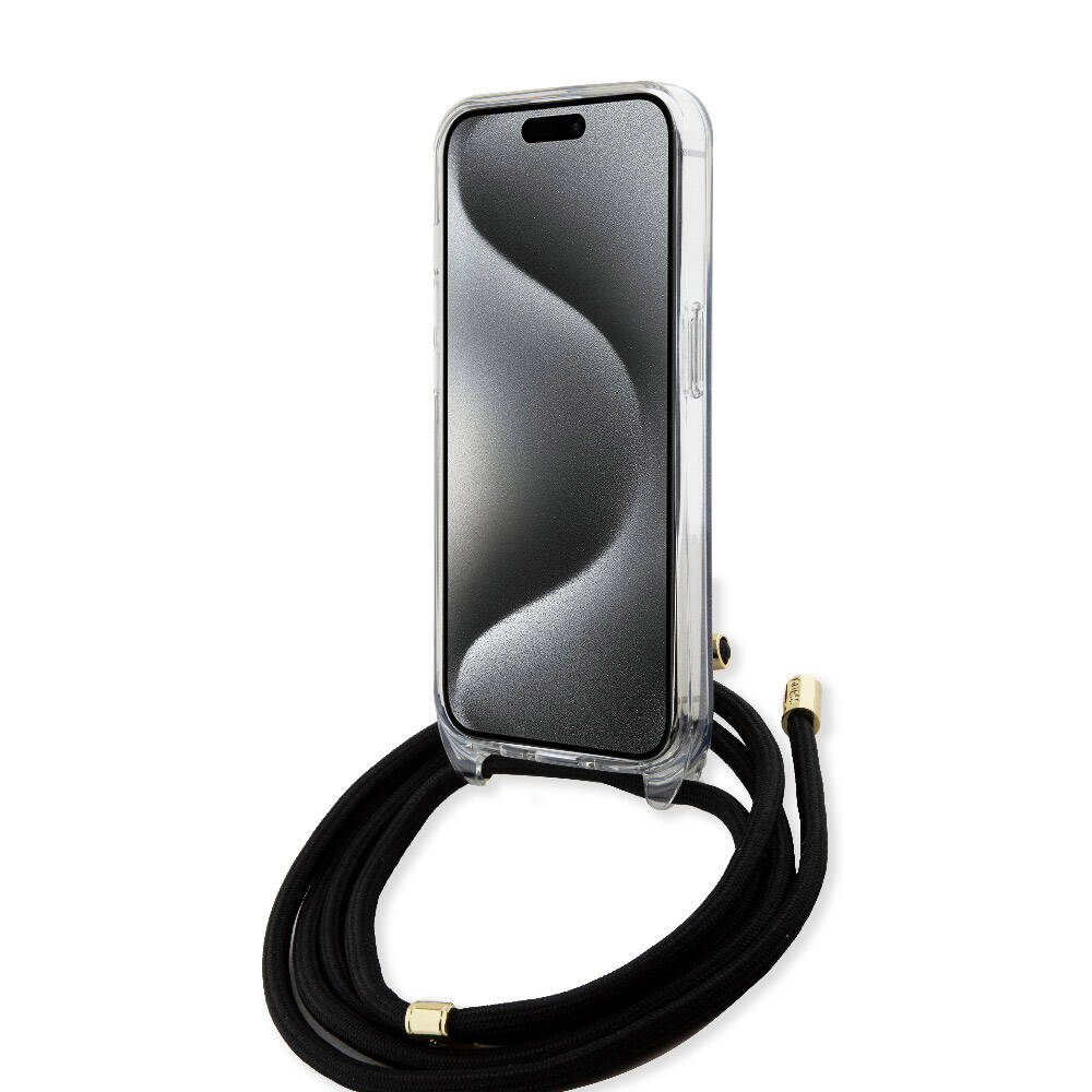 iPhone 15 Pro Kılıf Guess Orijinal Lisanslı Çapraz Kordon 4G Desenli Kılıf