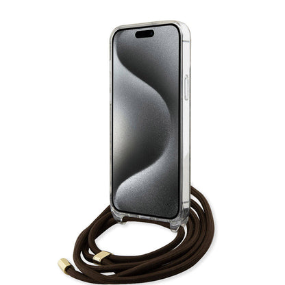 iPhone 15 Pro Kılıf Guess Orijinal Lisanslı Çapraz Kordon 4G Desenli Kılıf
