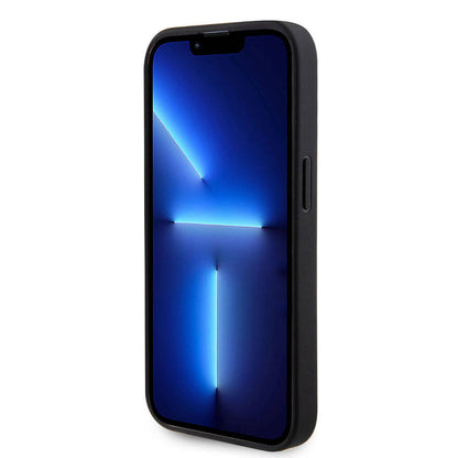 iPhone 15 Pro Kılıf Guess Orijinal Lisanslı Delikli Yazı ve 4G Glitter Büyük Metal Logolu Kılıf