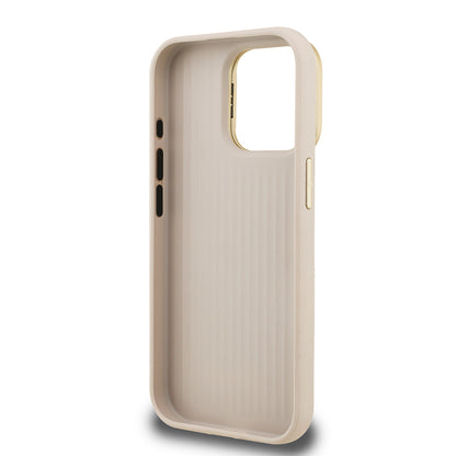 iPhone 15 Pro Kılıf Guess Orijinal Lisanslı Grained Yazı Logolu Kamera Standlı Kılıf