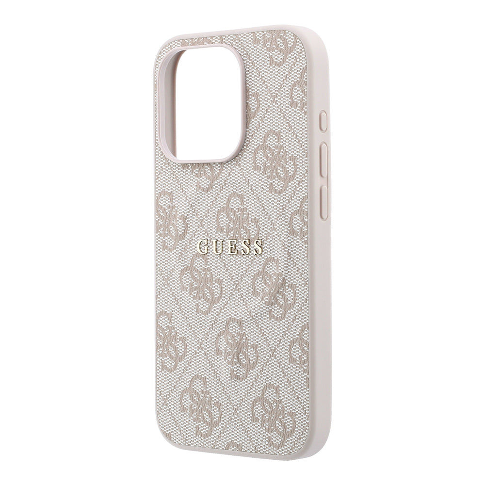 iPhone 15 Pro Kılıf Guess Orijinal Lisanslı M-safe Kabartmalı 4G Desenli Yazı Logolu Kılıf