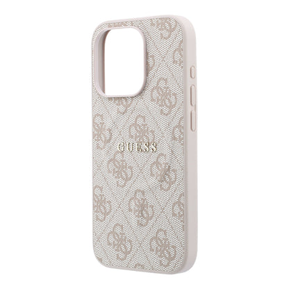 iPhone 15 Pro Kılıf Guess Orijinal Lisanslı M-safe Kabartmalı 4G Desenli Yazı Logolu Kılıf