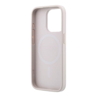 iPhone 15 Pro Kılıf Guess Orijinal Lisanslı M-safe Kabartmalı 4G Desenli Yazı Logolu Kılıf