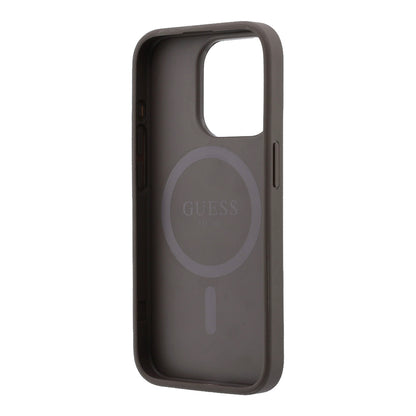iPhone 15 Pro Kılıf Guess Orijinal Lisanslı M-safe Kabartmalı 4G Desenli Yazı Logolu Kılıf