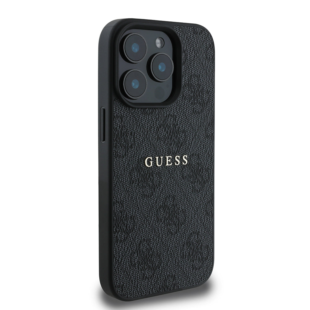 iPhone 15 Pro Kılıf Guess Orijinal Lisanslı M-safe Şarj Özellikli 4G Desen Yazı Logolu Kılıf