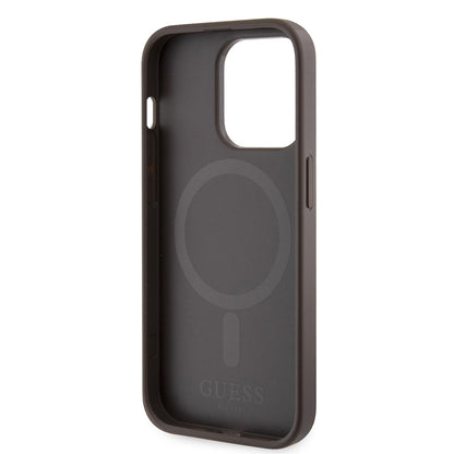 iPhone 15 Pro Kılıf Guess Orijinal Lisanslı M-safe Şarj Özellikli 4G Şerit Tasarımlı Printed Kılıf