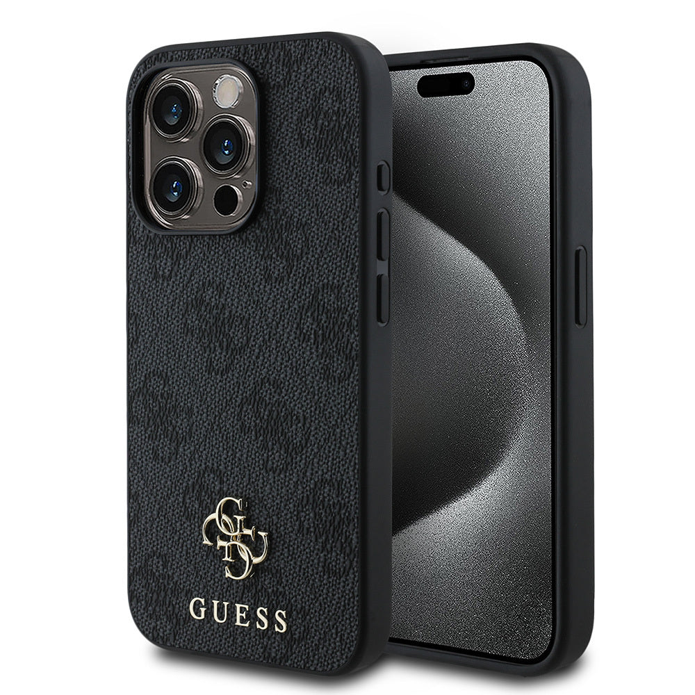 iPhone 15 Pro Kılıf Guess Orijinal Lisanslı M-safe Şarj Özellikli Small 4G Classic Kılıf