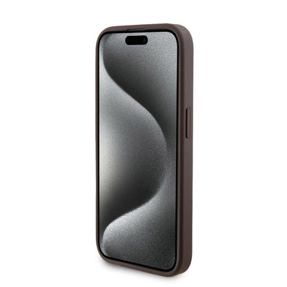 iPhone 15 Pro Kılıf Guess Orijinal Lisanslı M-safe Şarj Özellikli Yazı Logolu 4G Desenli Kılıf + Powerbank 5000mAh 2in1 Set