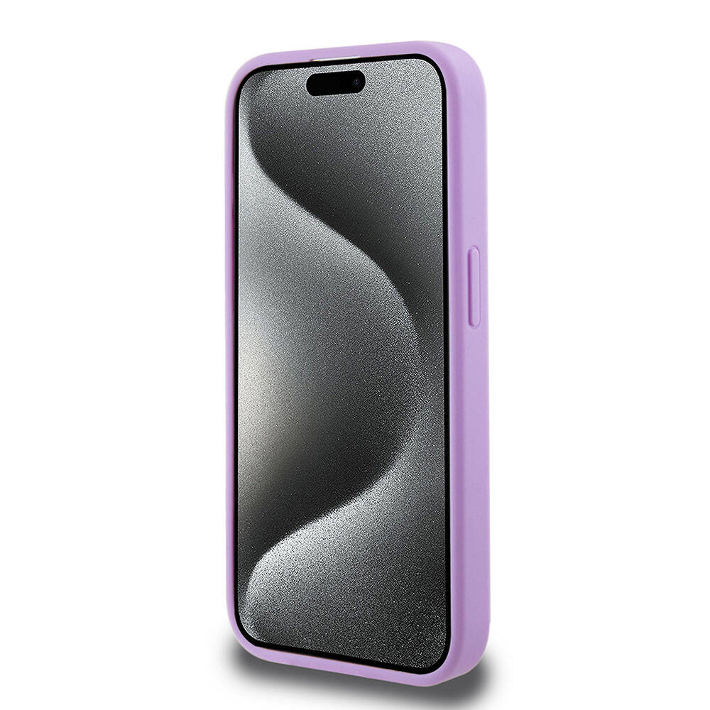 iPhone 15 Pro Kılıf Guess Orijinal Lisanslı M-safe Şarj Özellikli Yazı Logolu Saffiano Kılıf