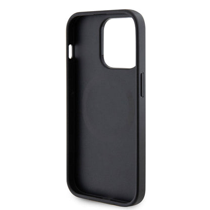 iPhone 15 Pro Kılıf Guess Orijinal Lisanslı M-safe Şarj Özellikli Yazı Logolu Saffiano Kılıf