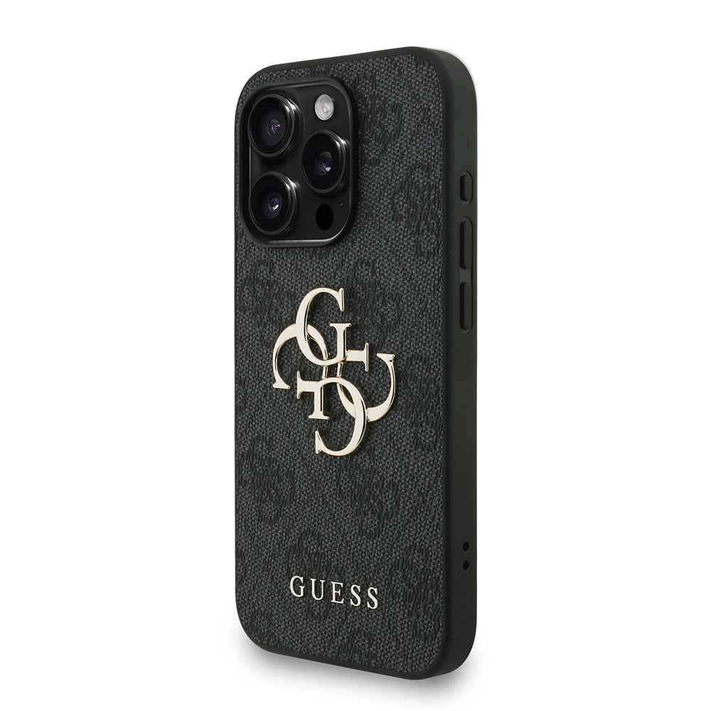 iPhone 15 Pro Kılıf Guess Orijinal Lisanslı PU Deri Bilek Askı İpli Metal Büyük 4G ve Yazı Logolu Kılıf