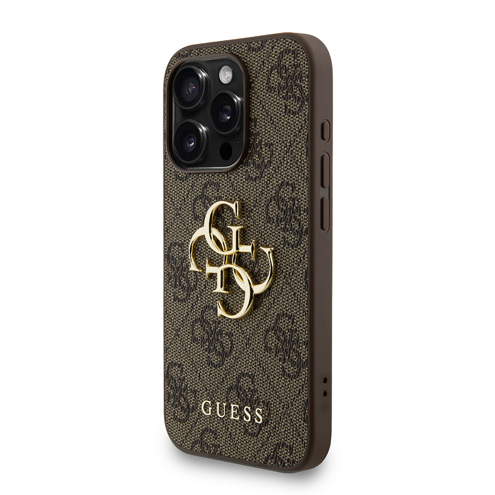 iPhone 15 Pro Kılıf Guess Orijinal Lisanslı PU Deri Bilek Askı İpli Metal Büyük 4G ve Yazı Logolu Kılıf