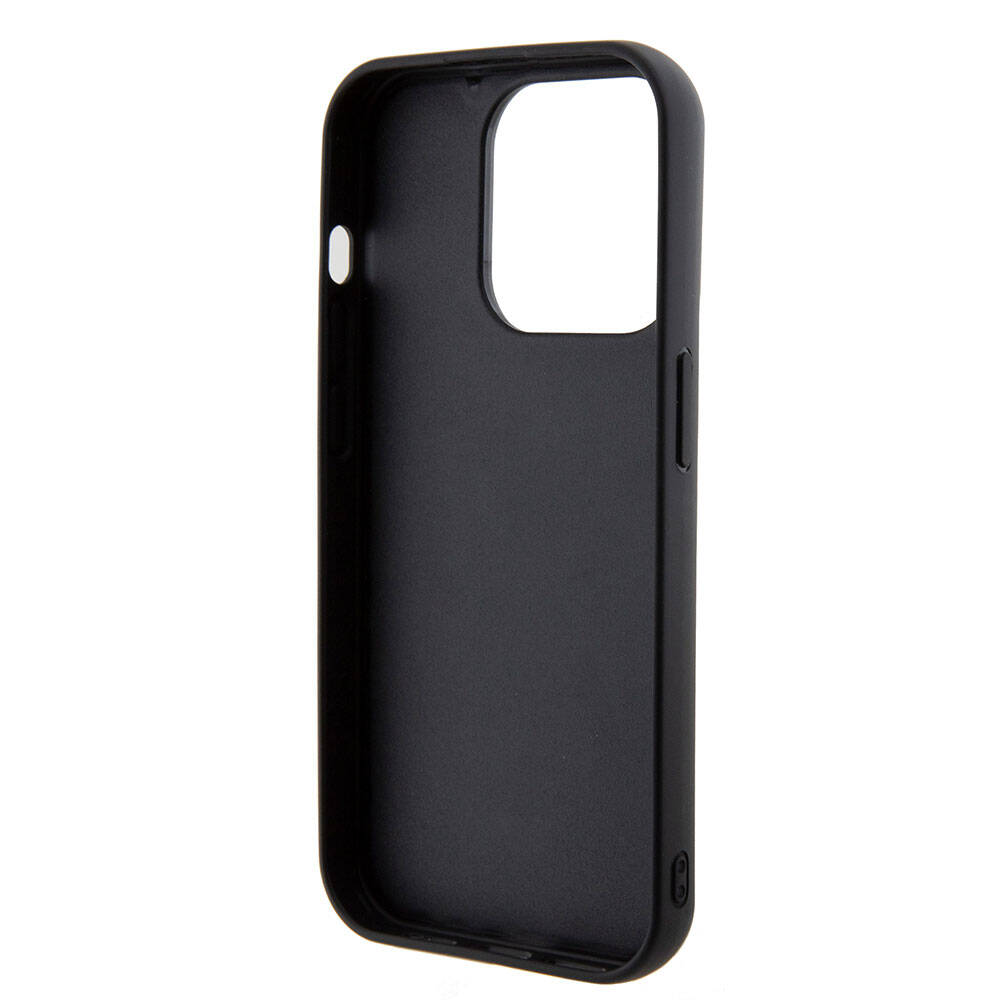 iPhone 15 Pro Kılıf Guess Orijinal Lisanslı PU Deri Metal Yazı Logolu Kapitone Kılıf