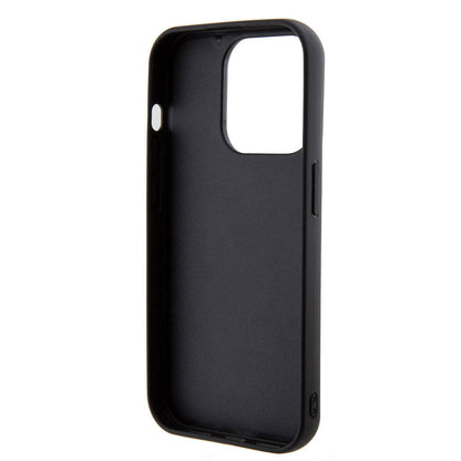 iPhone 15 Pro Kılıf Guess Orijinal Lisanslı PU Deri Metal Yazı Logolu Kapitone Kılıf