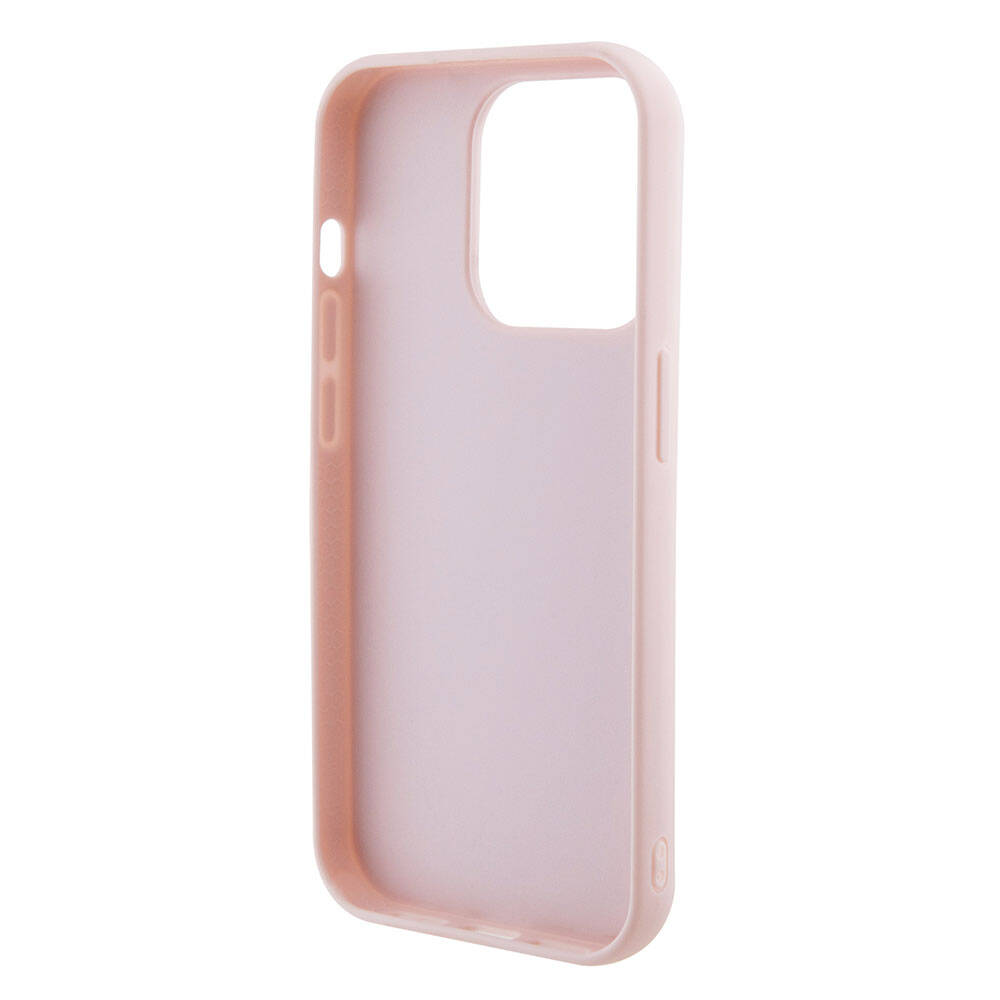 iPhone 15 Pro Kılıf Guess Orijinal Lisanslı PU Deri Metal Yazı Logolu Kapitone Kılıf