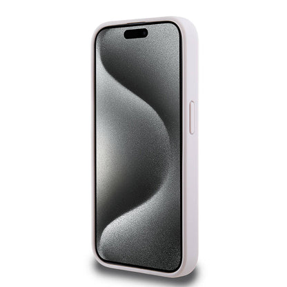 iPhone 15 Pro Kılıf Guess Orijinal Lisanslı PU Deri Yazı ve 4G Metal Logolu Desenli Kılıf