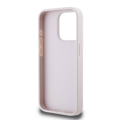 iPhone 15 Pro Kılıf Guess Orijinal Lisanslı PU Deri Yazı ve 4G Metal Logolu Desenli Kılıf