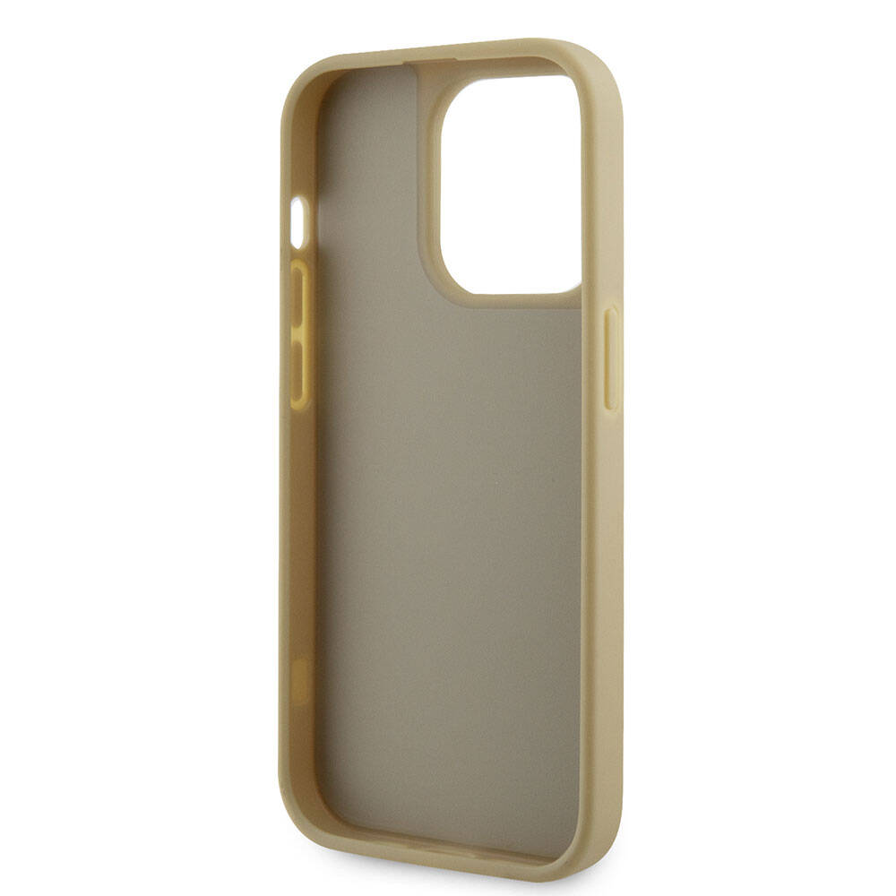 iPhone 15 Pro Kılıf Guess Orijinal Lisanslı Taşlı Arka Yüzey Üçgen Logolu Kılıf