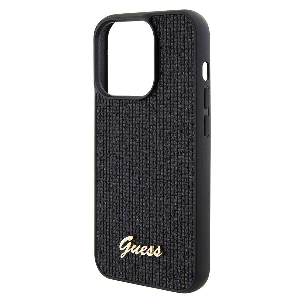 iPhone 15 Pro Kılıf Guess Orijinal Lisanslı Yazı Logolu Disco Script Metal Kılıf