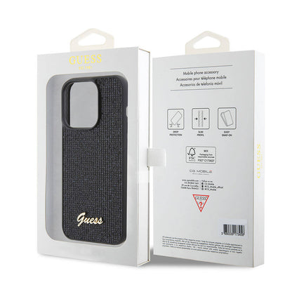 iPhone 15 Pro Kılıf Guess Orijinal Lisanslı Yazı Logolu Disco Script Metal Kılıf