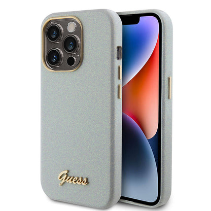 iPhone 15 Pro Kılıf Guess Orijinal Lisanslı Yazı Logolu Glitter Glossy Script Kılıf