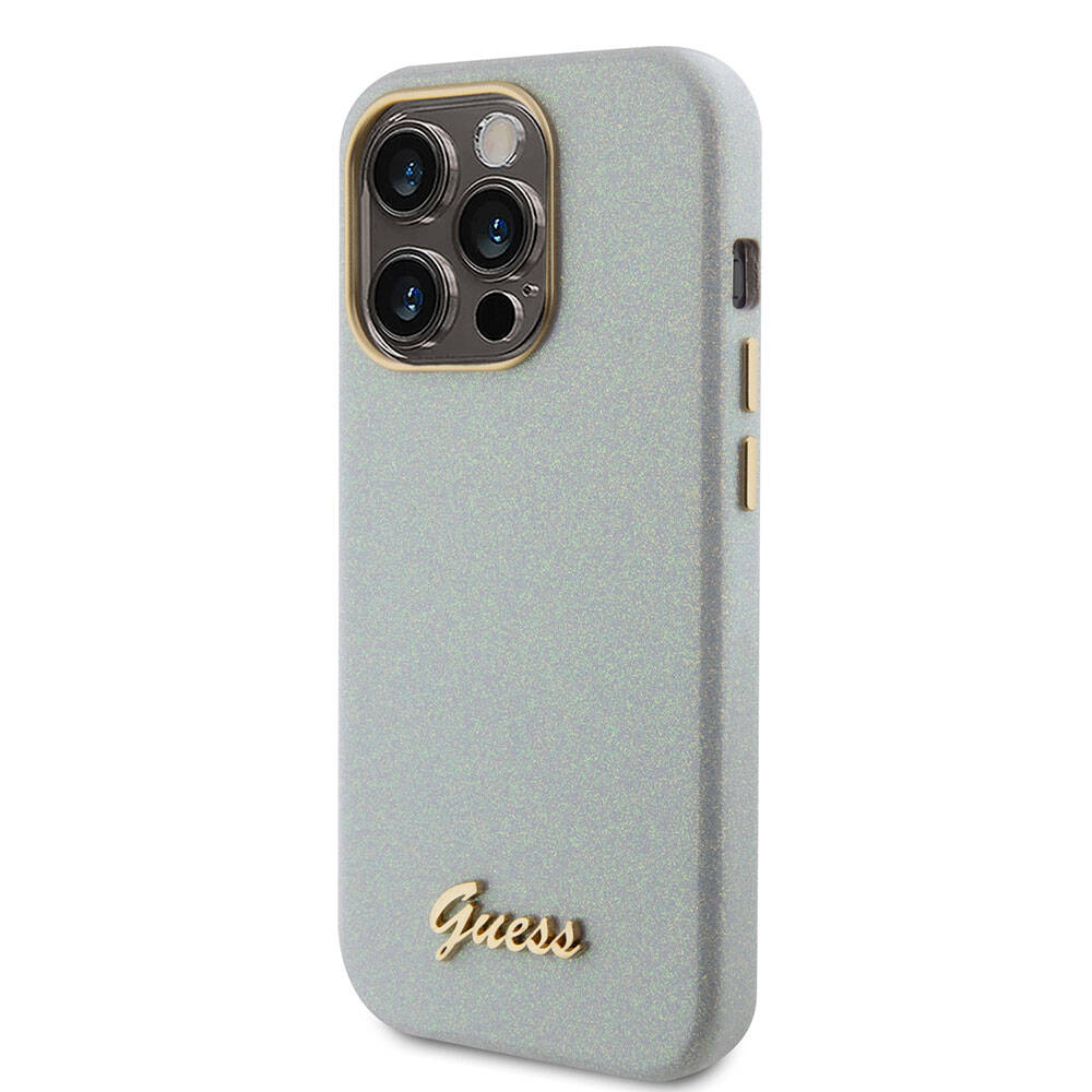 iPhone 15 Pro Kılıf Guess Orijinal Lisanslı Yazı Logolu Glitter Glossy Script Kılıf