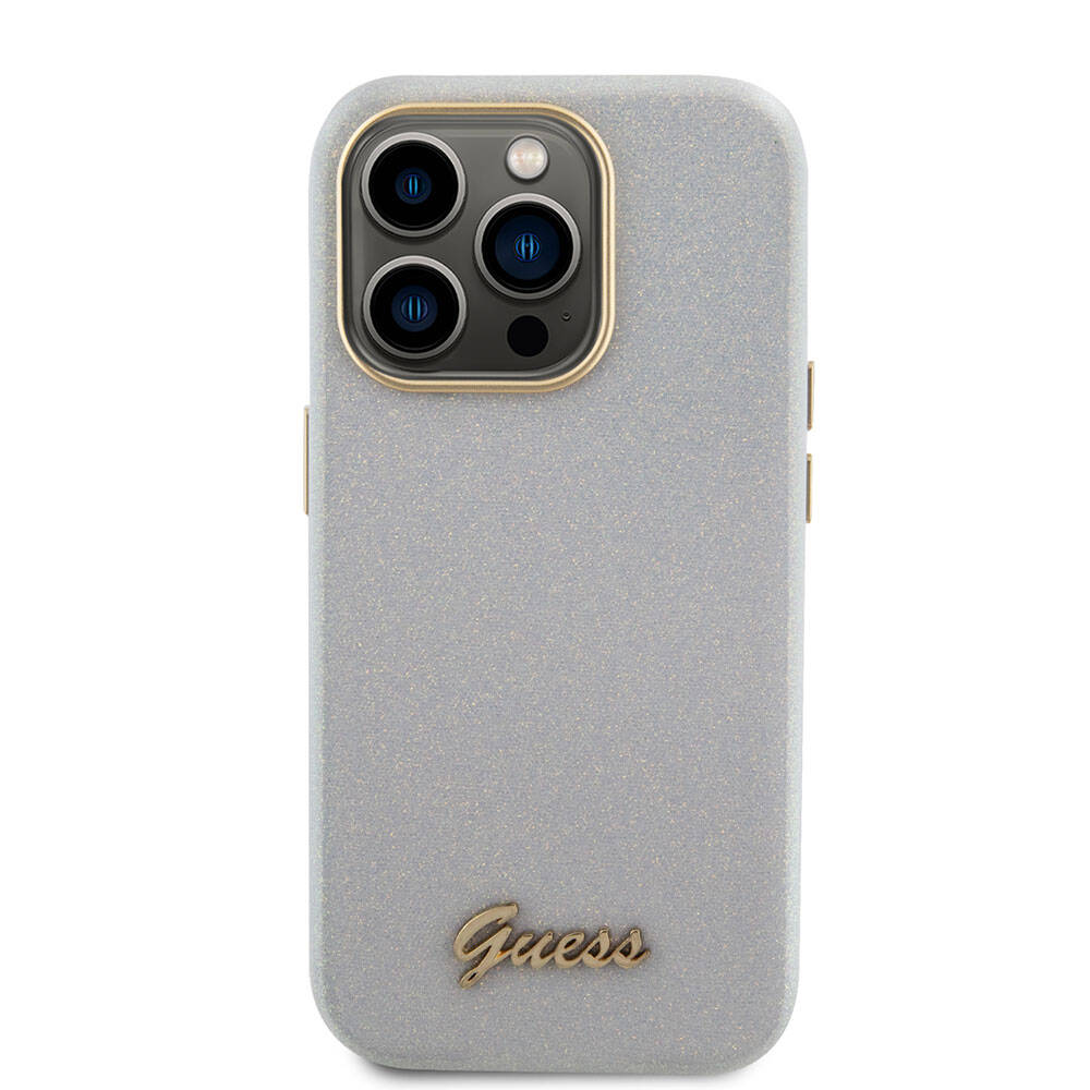 iPhone 15 Pro Kılıf Guess Orijinal Lisanslı Yazı Logolu Glitter Glossy Script Kılıf
