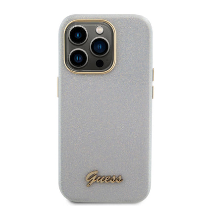 iPhone 15 Pro Kılıf Guess Orijinal Lisanslı Yazı Logolu Glitter Glossy Script Kılıf