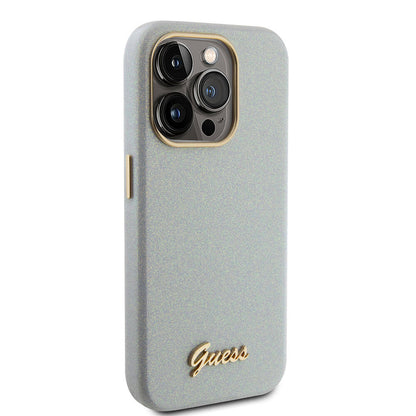 iPhone 15 Pro Kılıf Guess Orijinal Lisanslı Yazı Logolu Glitter Glossy Script Kılıf