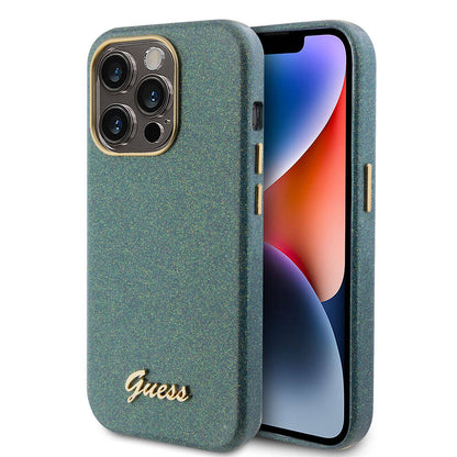 iPhone 15 Pro Kılıf Guess Orijinal Lisanslı Yazı Logolu Glitter Glossy Script Kılıf