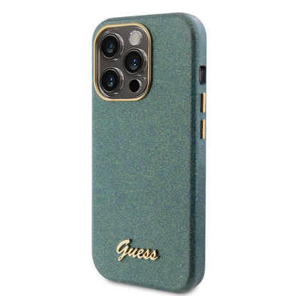 iPhone 15 Pro Kılıf Guess Orijinal Lisanslı Yazı Logolu Glitter Glossy Script Kılıf