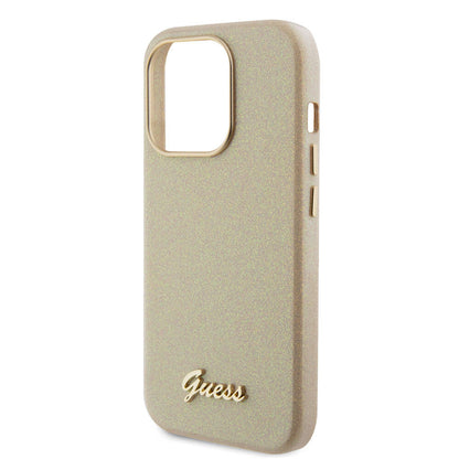iPhone 15 Pro Kılıf Guess Orijinal Lisanslı Yazı Logolu Glitter Glossy Script Kılıf