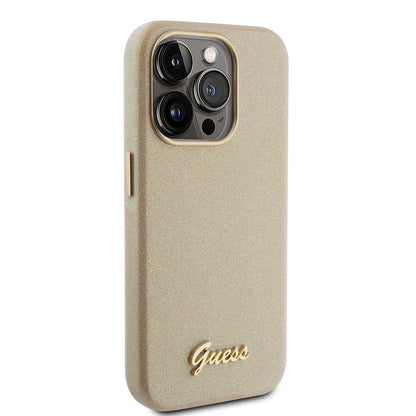iPhone 15 Pro Kılıf Guess Orijinal Lisanslı Yazı Logolu Glitter Glossy Script Kılıf