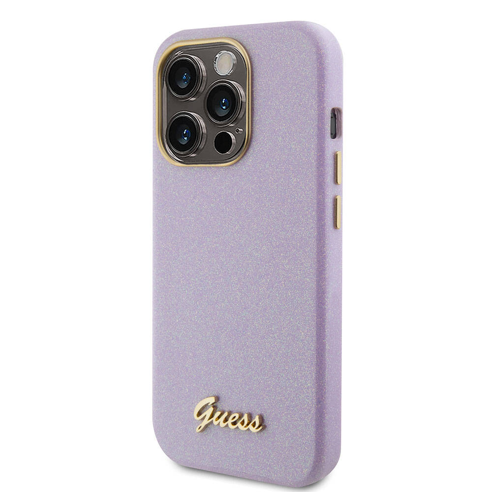iPhone 15 Pro Kılıf Guess Orijinal Lisanslı Yazı Logolu Glitter Glossy Script Kılıf