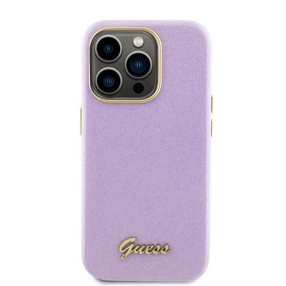 iPhone 15 Pro Kılıf Guess Orijinal Lisanslı Yazı Logolu Glitter Glossy Script Kılıf