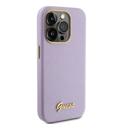 iPhone 15 Pro Kılıf Guess Orijinal Lisanslı Yazı Logolu Glitter Glossy Script Kılıf