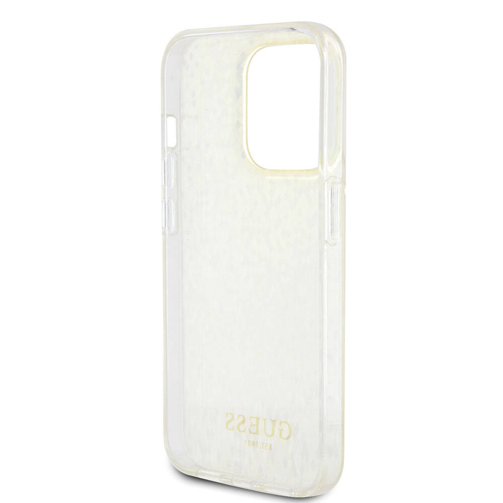 iPhone 15 Pro Kılıf Guess Orijinal Lisanslı Yazı Logolu Mirror Disco Kılıf