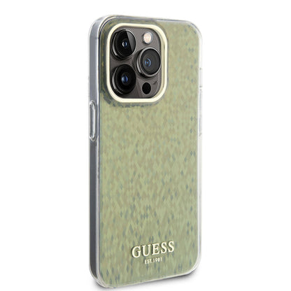 iPhone 15 Pro Kılıf Guess Orijinal Lisanslı Yazı Logolu Mirror Disco Kılıf