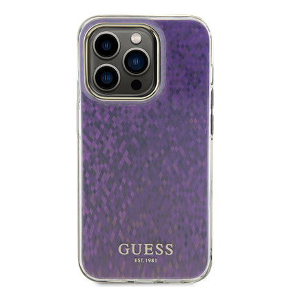 iPhone 15 Pro Kılıf Guess Orijinal Lisanslı Yazı Logolu Mirror Disco Kılıf