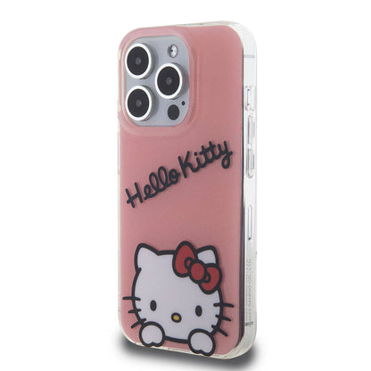 iPhone 15 Pro Kılıf Hello Kitty Orijinal Lisanslı Askılı Yazı ve İkonik Logolu Daydreaming Kılıf