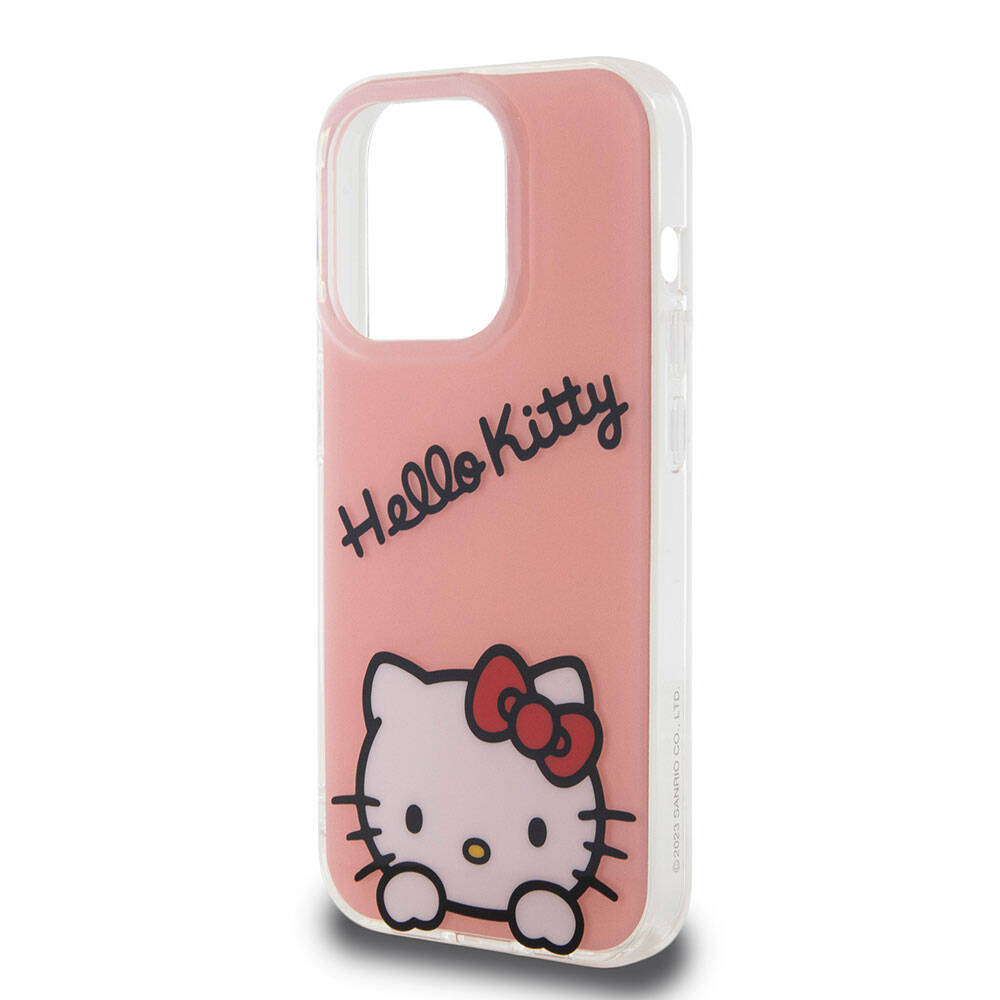 iPhone 15 Pro Kılıf Hello Kitty Orijinal Lisanslı Askılı Yazı ve İkonik Logolu Daydreaming Kılıf