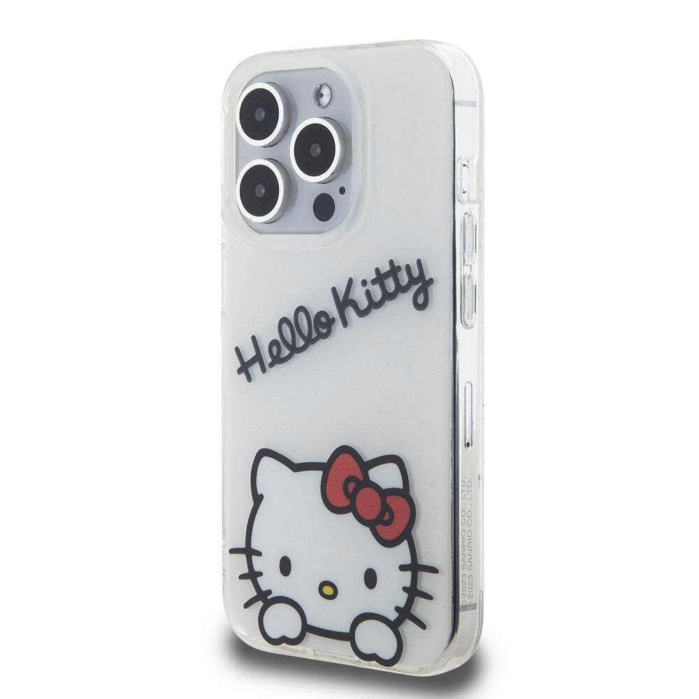 iPhone 15 Pro Kılıf Hello Kitty Orijinal Lisanslı Askılı Yazı ve İkonik Logolu Daydreaming Kılıf