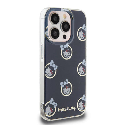 iPhone 15 Pro Kılıf Hello Kitty Orijinal Lisanslı Elektroplating Kaplama Kabarcık Baskılı Kılıf