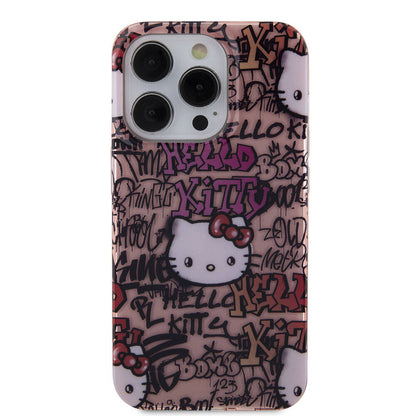 iPhone 15 Pro Kılıf Hello Kitty Orijinal Lisanslı İkonik Logolu Etiket Graffiti Kılıf