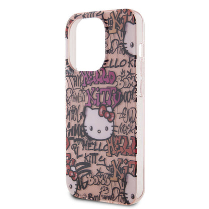 iPhone 15 Pro Kılıf Hello Kitty Orijinal Lisanslı İkonik Logolu Etiket Graffiti Kılıf