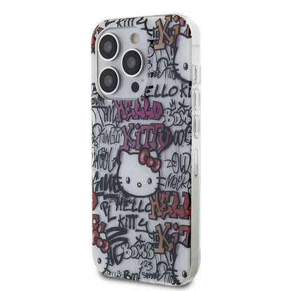 iPhone 15 Pro Kılıf Hello Kitty Orijinal Lisanslı İkonik Logolu Etiket Graffiti Kılıf